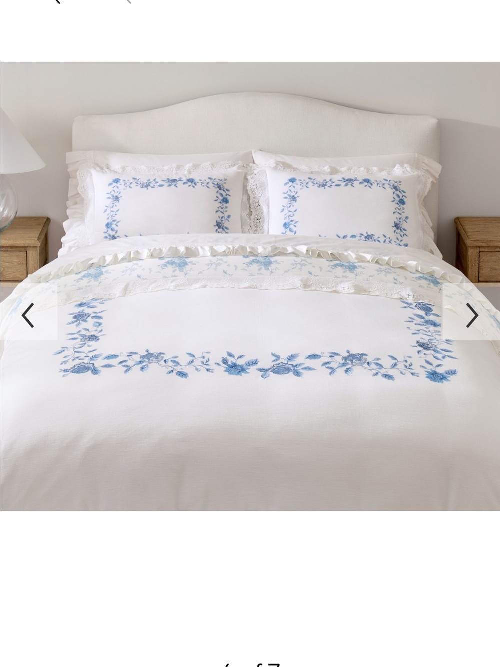 NEW Pottery Barn LoveShackFancy White Duvet & Shams with Blue Rose Print
